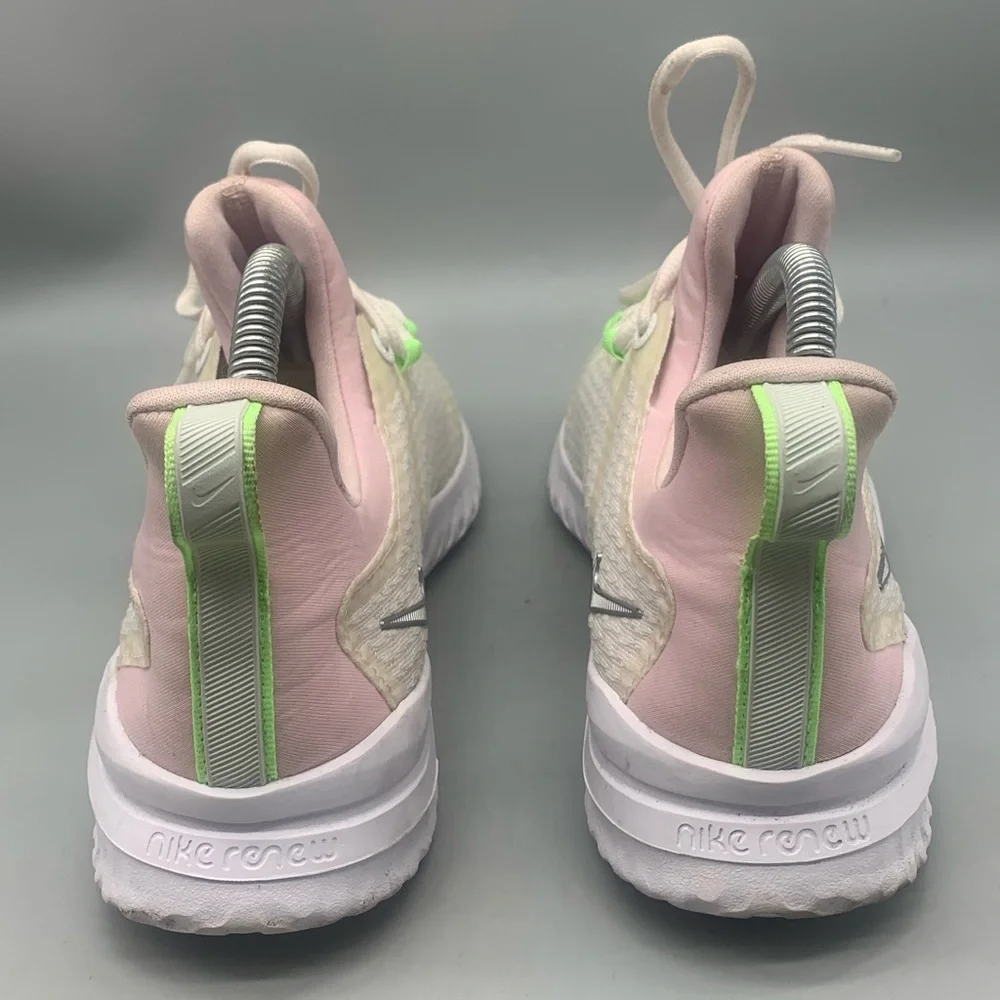 Nike Renew Rival Running Walk Shoe Lightweight White Pink Girls 6Y (7.5 Women)